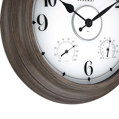 Illuminated Outdoor Indoor Metal Clocks Waterproof 24 inch, Oil Rubbed Bronze Black