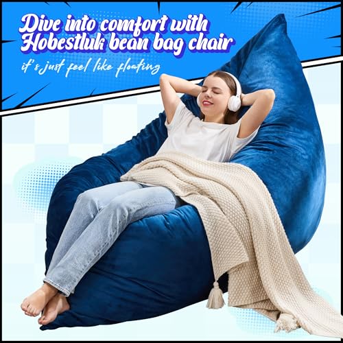 Hobestluk 3 in 1 Bean Bag Chair Giant Bean Bag Chairs Convertible Bean Bag Floor Cushion with Machine Washable Cover