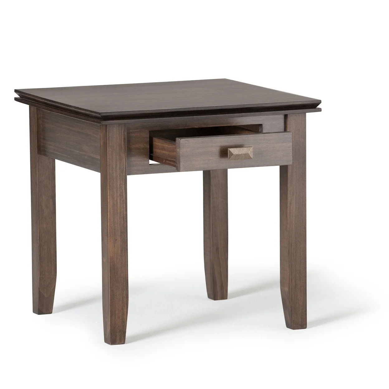 Simpli Home Artisan Solid Wood 21 in. Wide Square Transitional End Side Table in Russet Brown