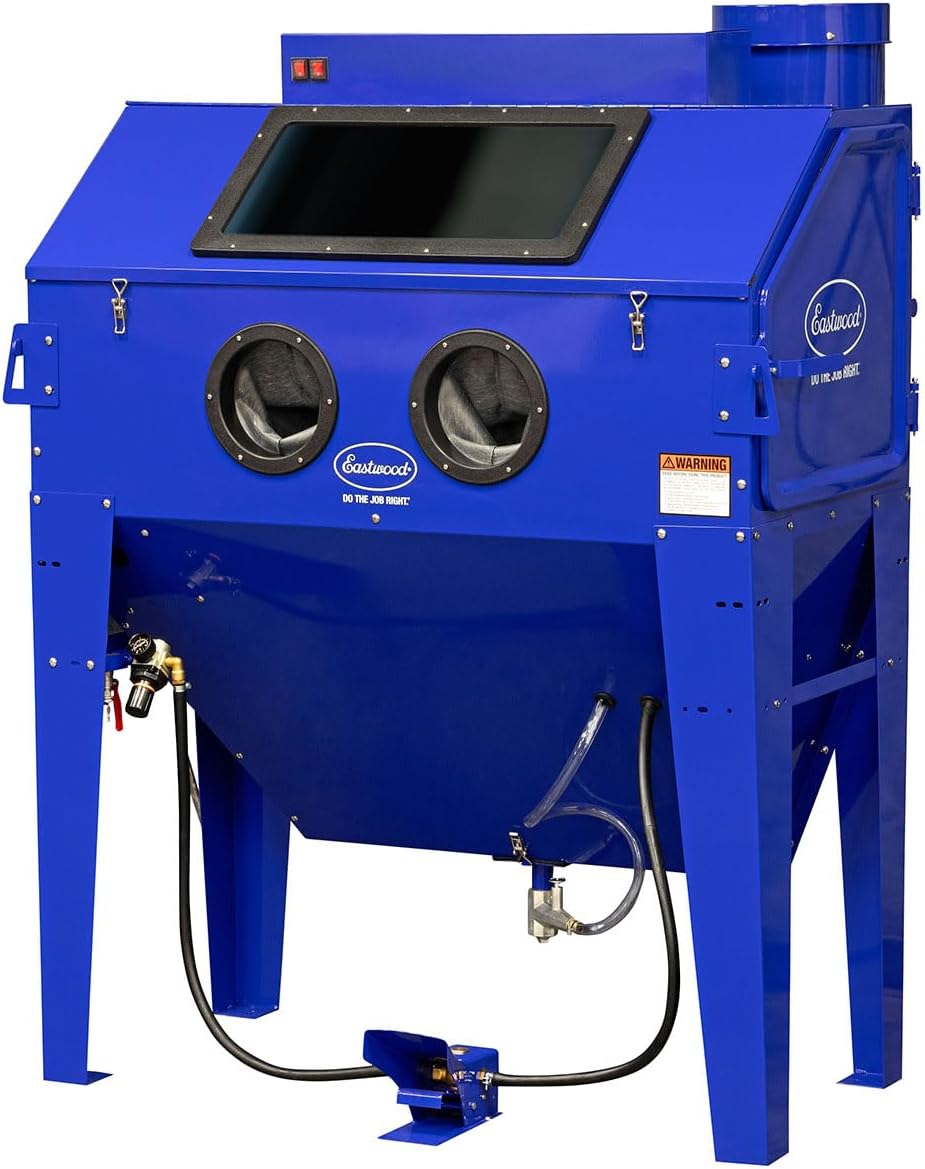 Eastwood B120 Sand Blasting Cabinet Kit | Heavy Duty Steel Sand Blaster Media Cabinet for Paint Removal, Metal Restoration, Rust Removal