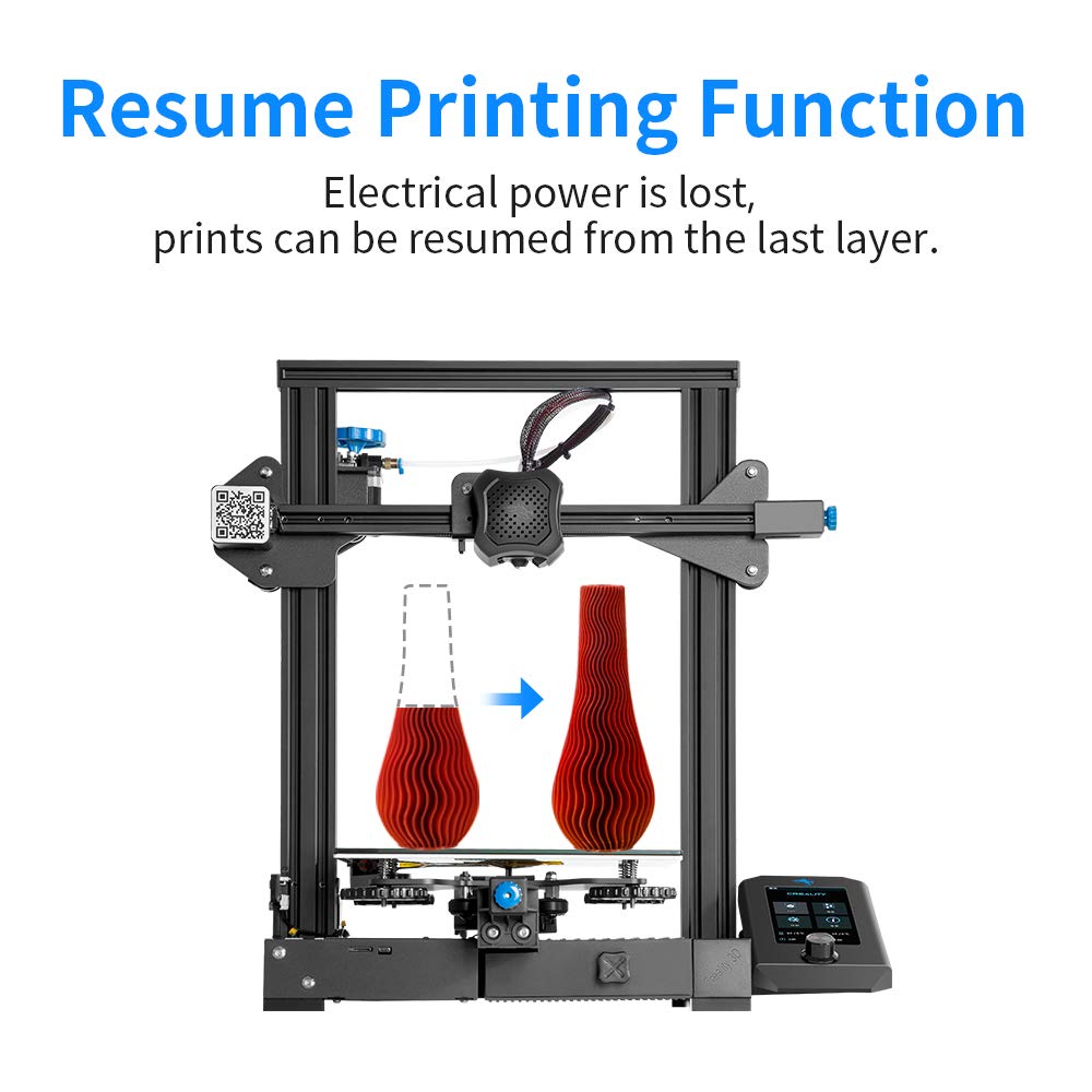 Official Creality Ender 3 V2 3D Printer Upgraded Integrated Structure Design with Silent Motherboard MeanWell Power Supply and Carborundum Glass
