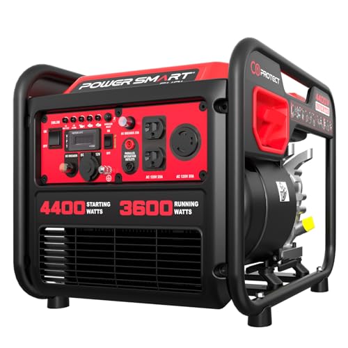 PowerSmart 2500-Watt Gas Powered Portable Inverter Generator, CO Sensor, Super Quiet for Camping, Home Emergency Use, EPA Compliant 2025 Version