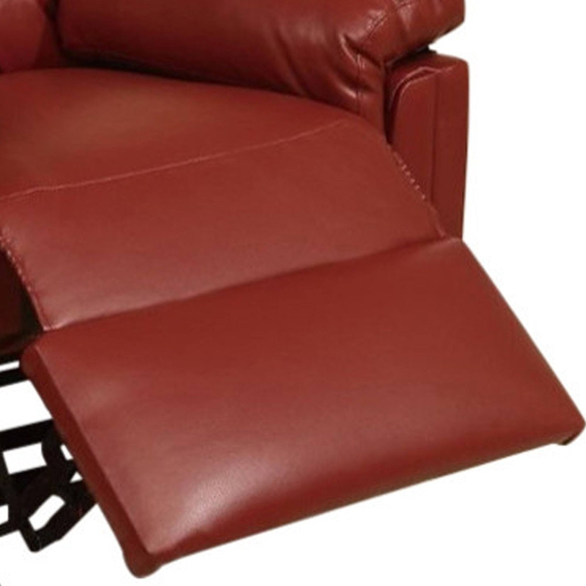 Benzara Bm171428 Bonded Leather Rocker/Recliner Red