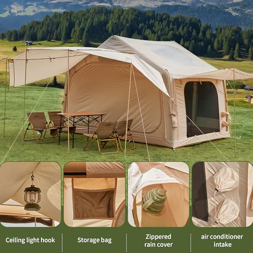 Inflatable Camping Tent, 2/4/6/8 Person Glamping Inflatable Tents for Camping