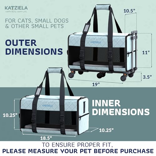 Pet Carrier Airline Approved - Dog Carrier with Wheels - TSA Airline Approved Dog Carrier