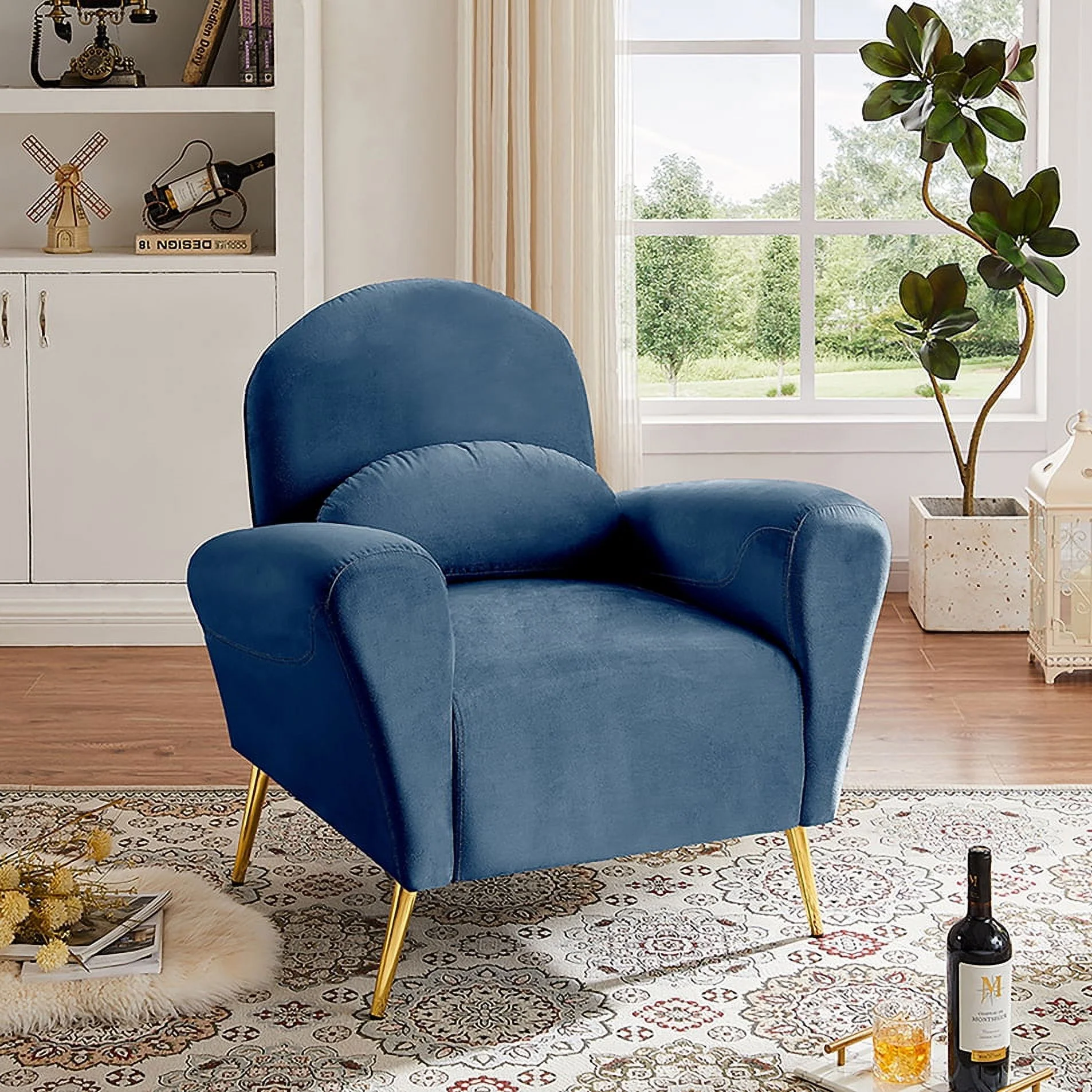Jayseem Modern Wooden Leg Armless Living Room Chair