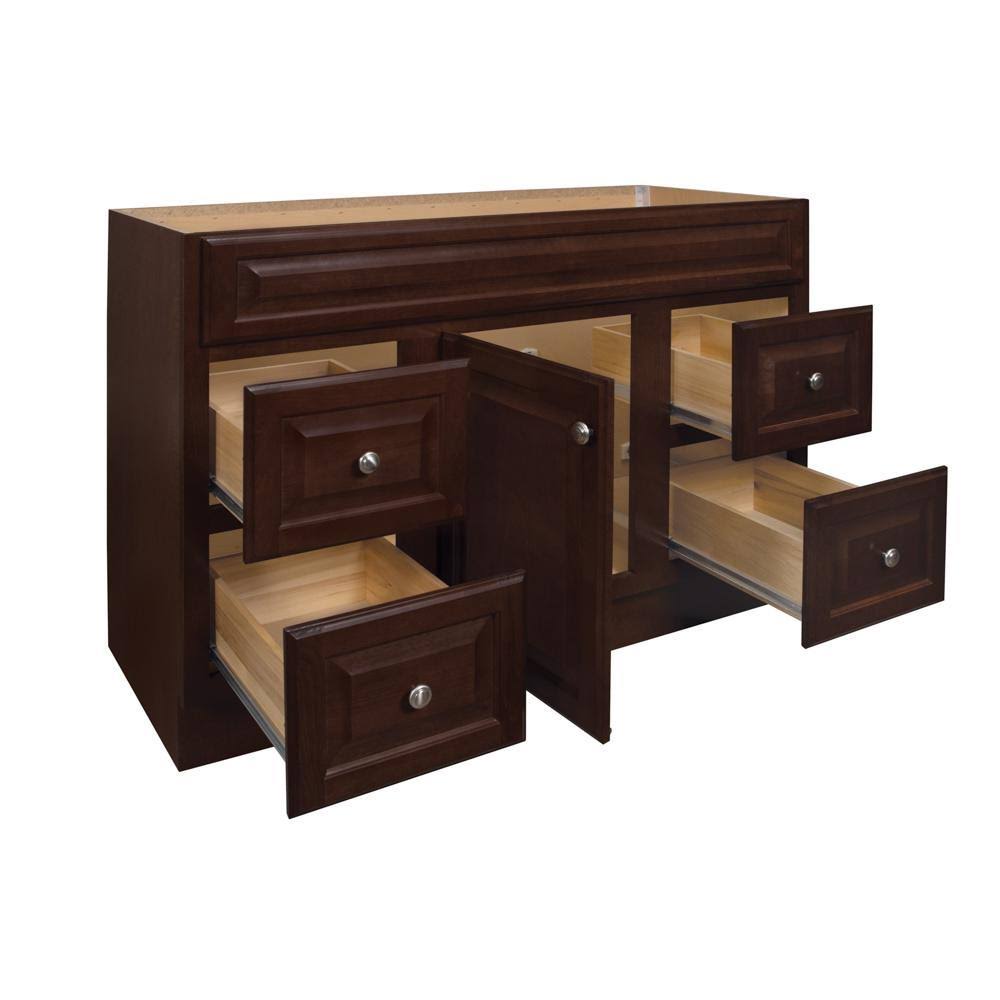 Glacier Bay Hampton 48 in. W x 21 in. D x 33.5 in. H Bathroom Vanity Cabinet Only in Cognac HCOG48DY