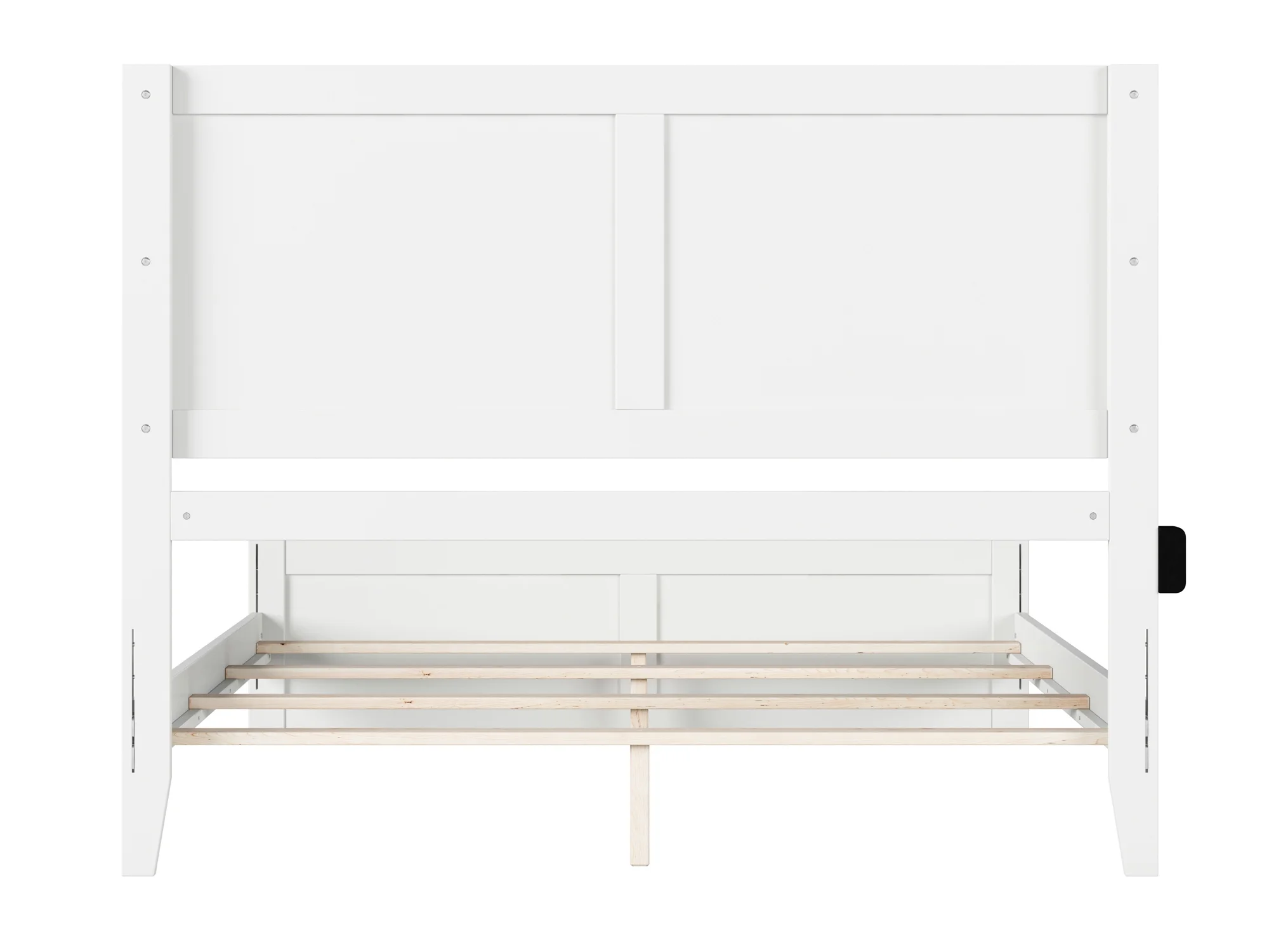 AFI Canyon White Solid Wood Foundation Bed Frame with Matching Footboard, Queen