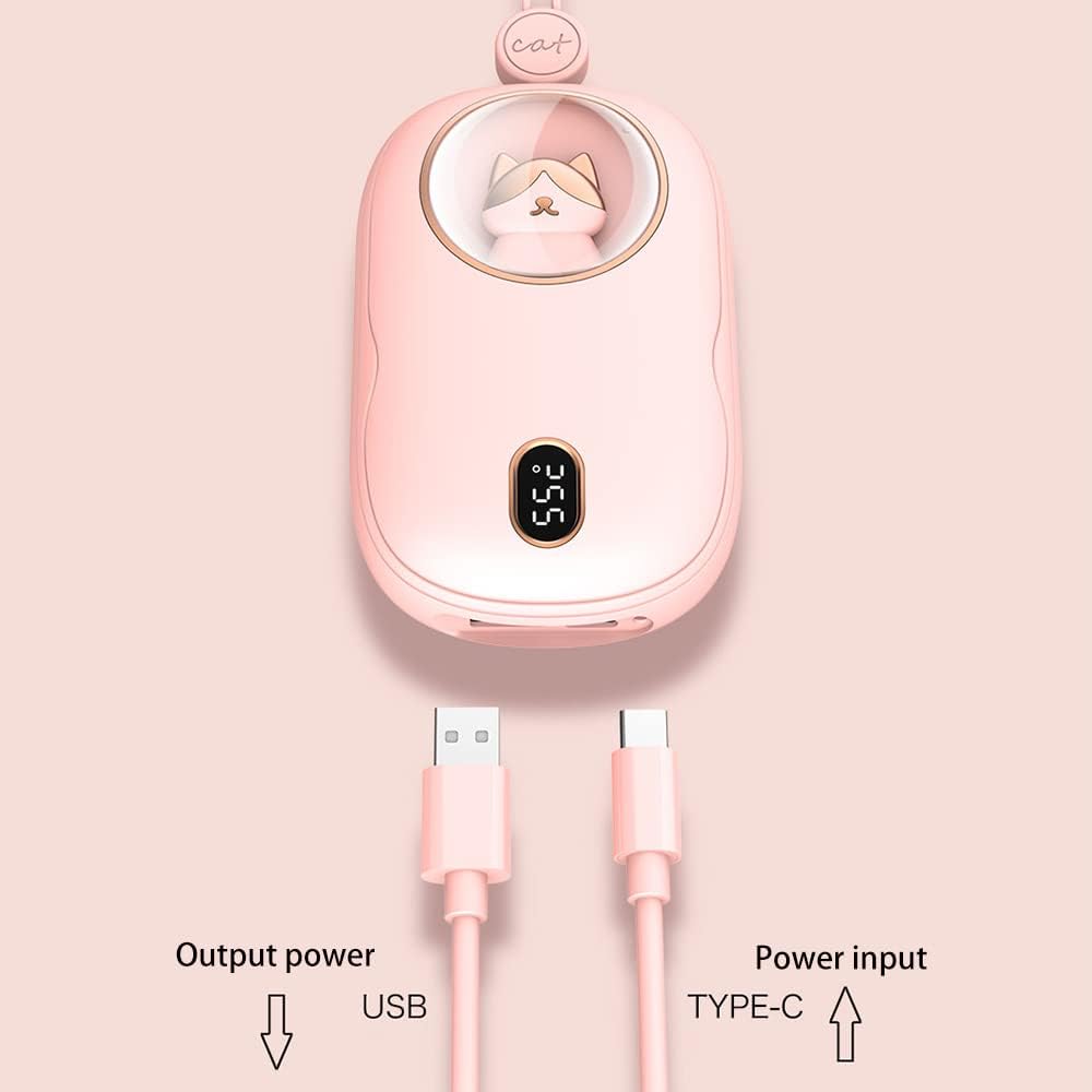 10000mAh Portable Power Bank Hand Warmer Rechargeable Hand Warming Power Bank 3 Heat Levels Double-Sided Heating with Digital Display Heater Quick