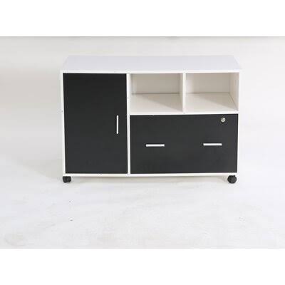Warminster Filing Cabinet Printer Stand Legal/Letter / A4 Size with Wheels and Storage Shelves, Environmental Protection Materia