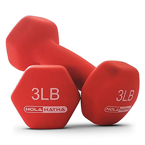 HolaHatha Neoprene Dumbbell Free Hand Weight Set with Rack, Ideal for Home Exercises to Gain Tone and Definition