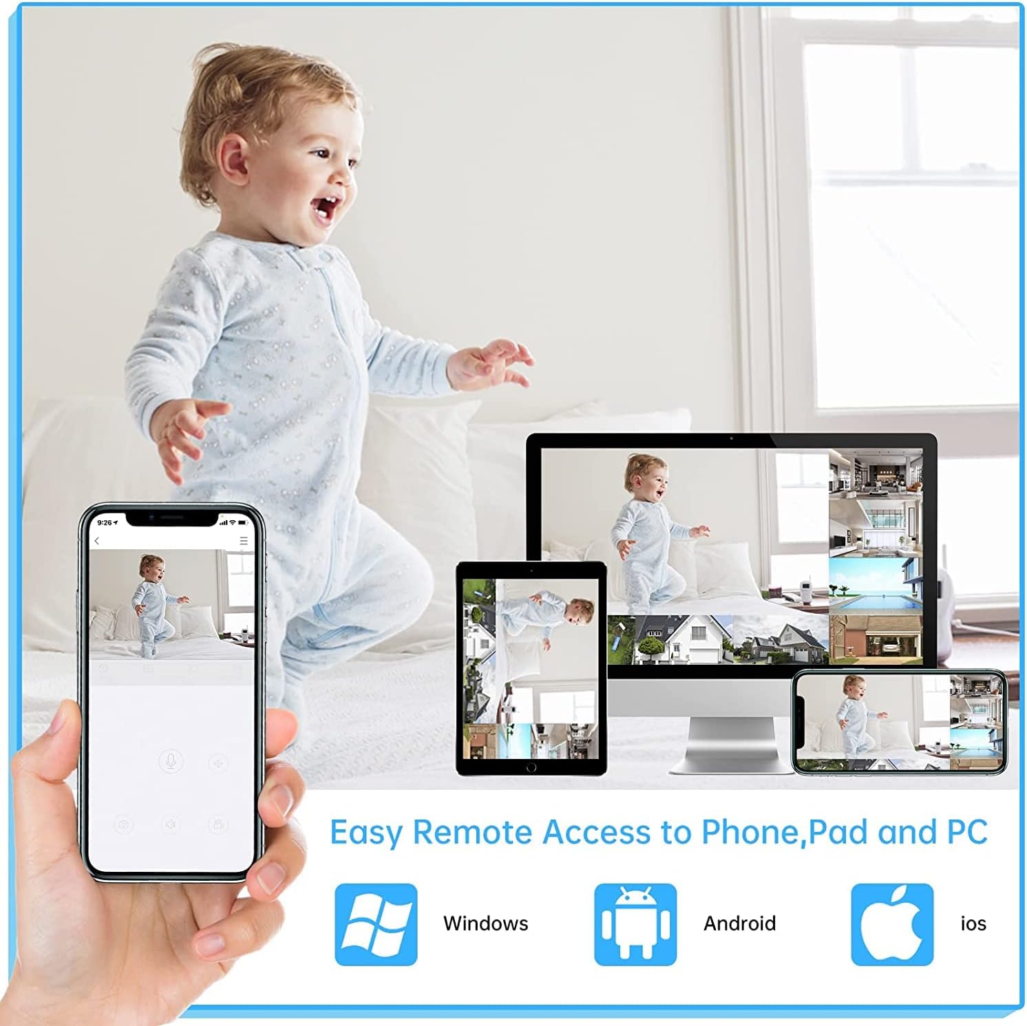 1080P Wireless Camera Security System with One Way Audio