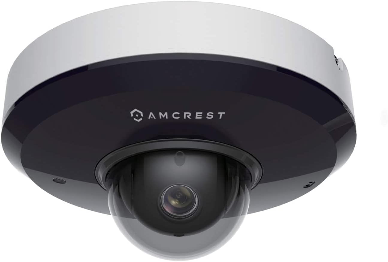 Amcrest ProHD 1080P PTZ Camera Outdoor, 2MP Outdoor Vandal Dome IP PoE Camera (3X Optical Zoom) IK08 Vandal-Proof, IP66 Weatherproof