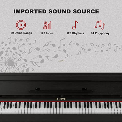 UMOMO 88 Weighted Key Digital Piano with Duet Piano Bench
