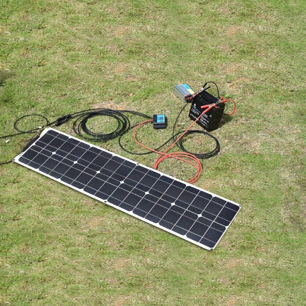 Socentralar Flexible Solar Panel 50W , Monocrystalline 50W Solar Panel Kit with 12V/24V 10A Controller ,Extension Cable for Battery,Car,Yacht ,Boat,RV