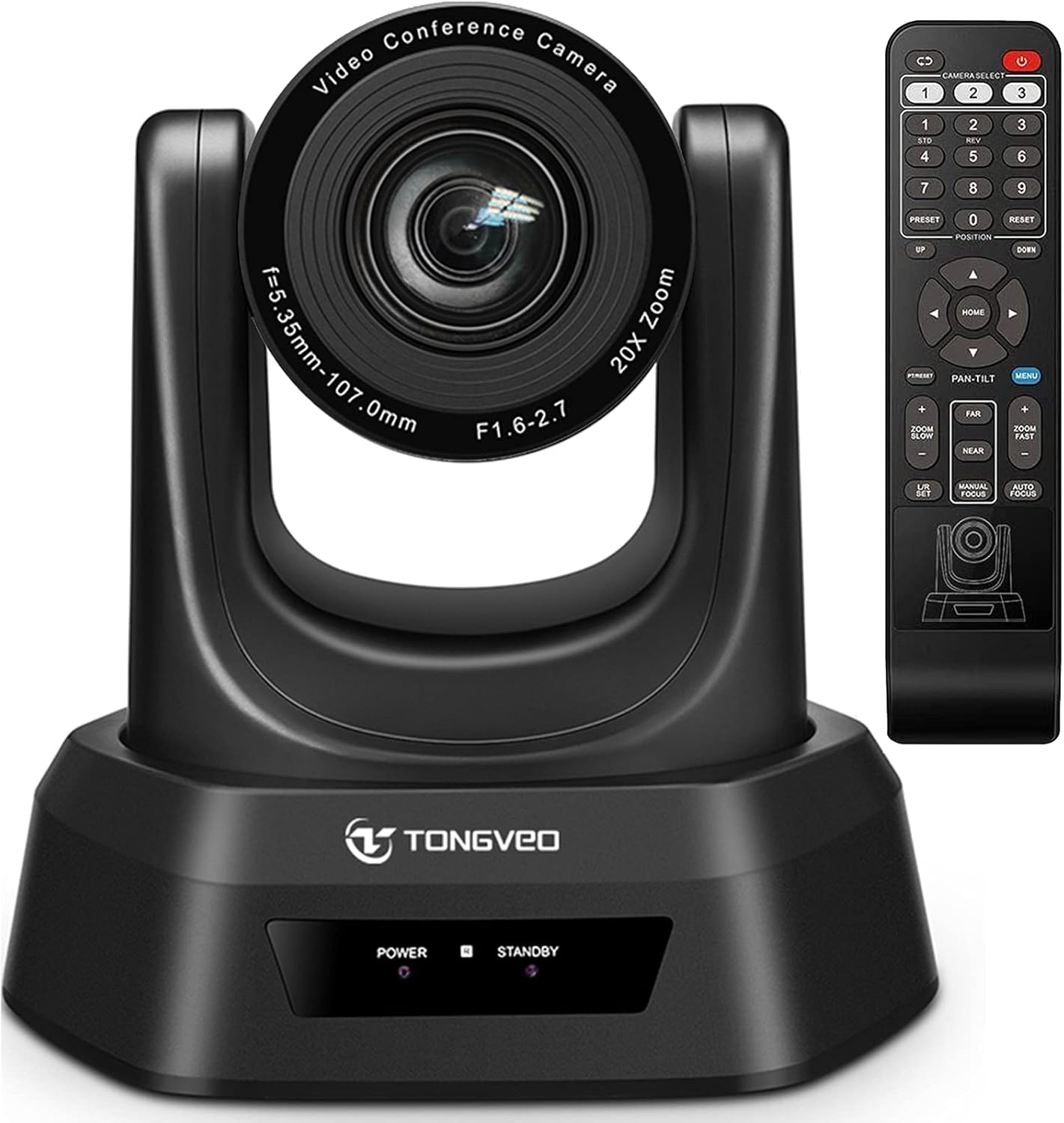 20X Optical Zoom PTZ Camera HDMI/SDI/USB, TONGVEO 1080P Video Conference Camera for Meeting Church Broadcast Live Streaming Online Learn