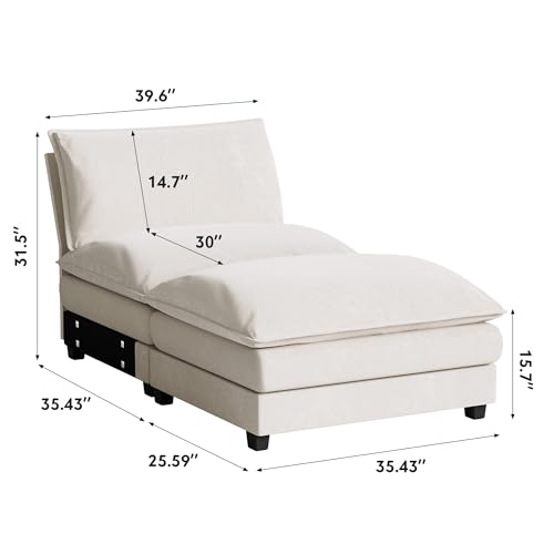 Homall 119" Modular Sectional Sofa, L Shaped Sofa Couch with Reversible Ottoman, DIY Combination Chenille Deep 3-Seat Cloud Couch for Living Room