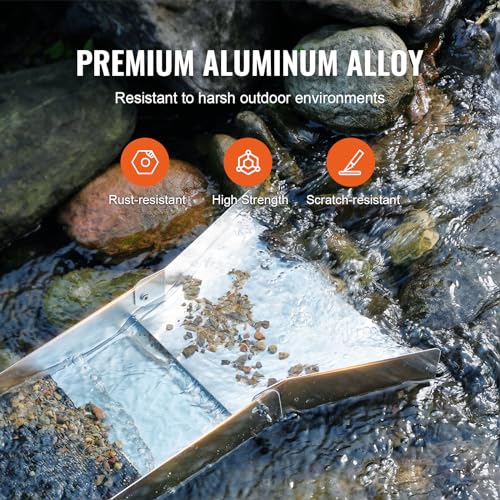 VEVOR Complete Sluice Box Gold Panning Kit, 50" Folding Aluminum Alloy Gold Mining Equipment, 23 PCS Gold Prospecting Kit with Gold Pan