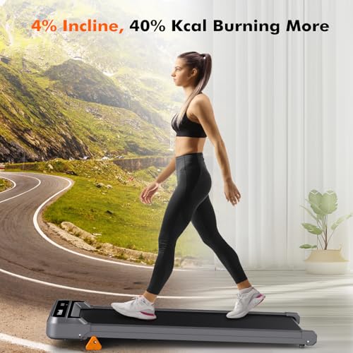 Walking Pad Treadmill with Incline - 300lbs Capacity 2.5HP Ultra-Quiet, 3-Levels Incline, Portable Under Desk Treadmill for Home Office Apartment