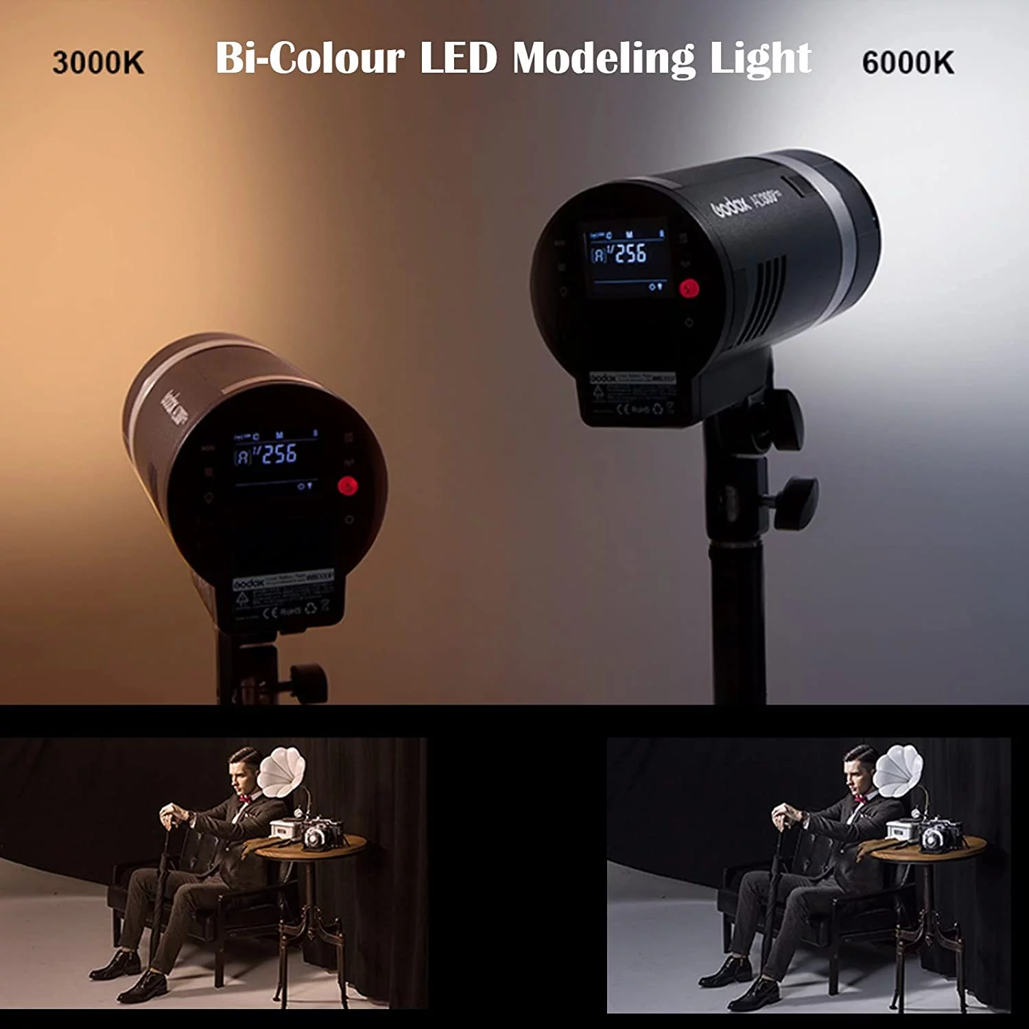 GODOX AD300 Pro 300W TTL Outdoor Flash 2.4G 1/8000s 2600mAh 0.01-1.5s Recycle Time 320 Full Power 12W Bi-Color Modeling LED for Cameras with S2
