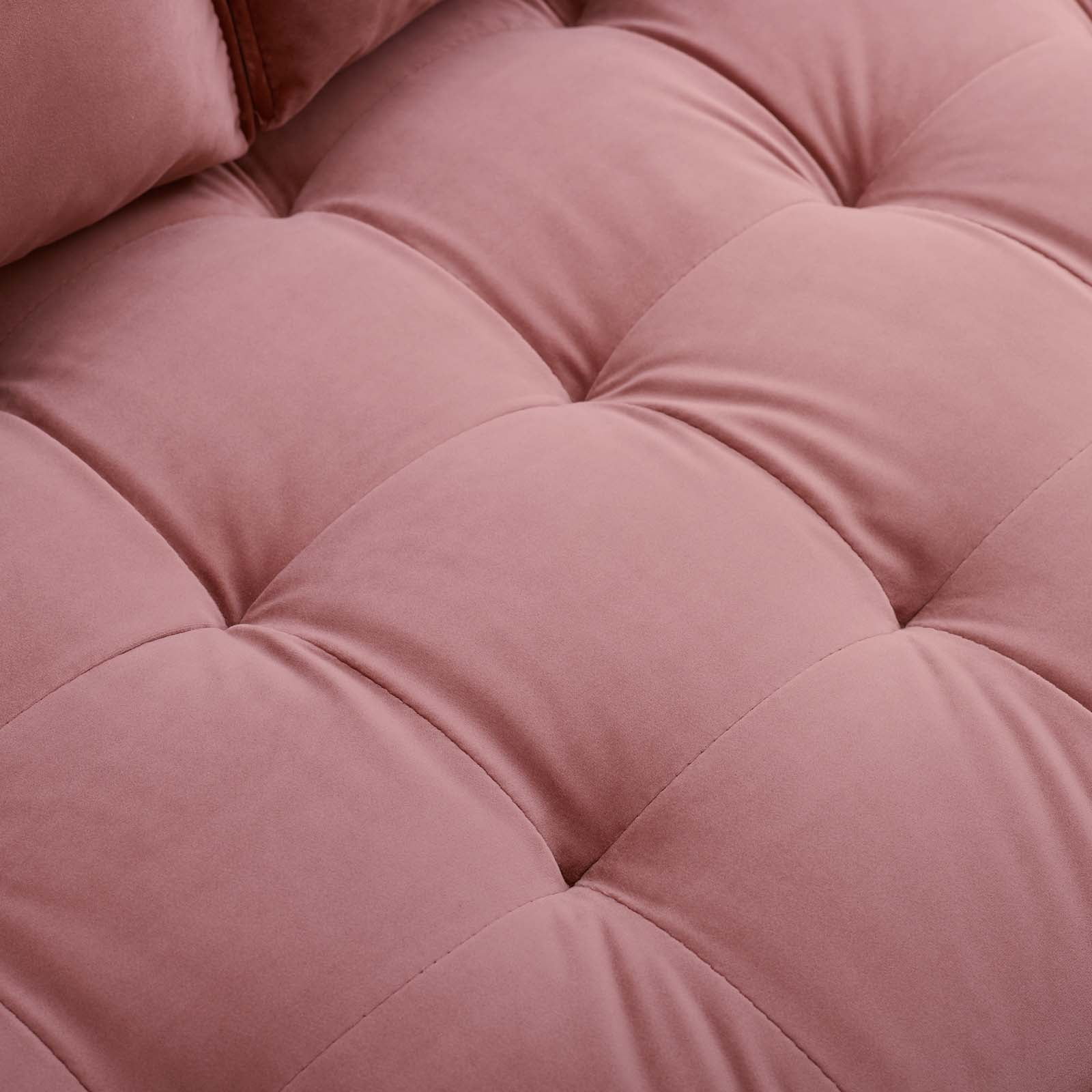 Modway Valour Performance Velvet Sofa in Dusty Rose