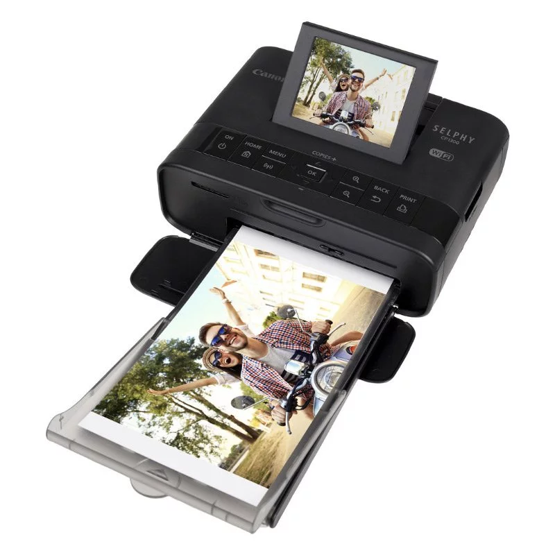 Canon SELPHY CP1300 Wireless Compact Photo Printer With Air Print and Mopria Device Printing Black With Canon KP108 Paper And Black Hard Case To Fit
