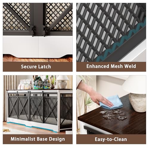 COZPAW 78 Inch Double Dog Crate Furniture, Extra Large Dog Kennel Indoor for Medium Large 2 Dogs