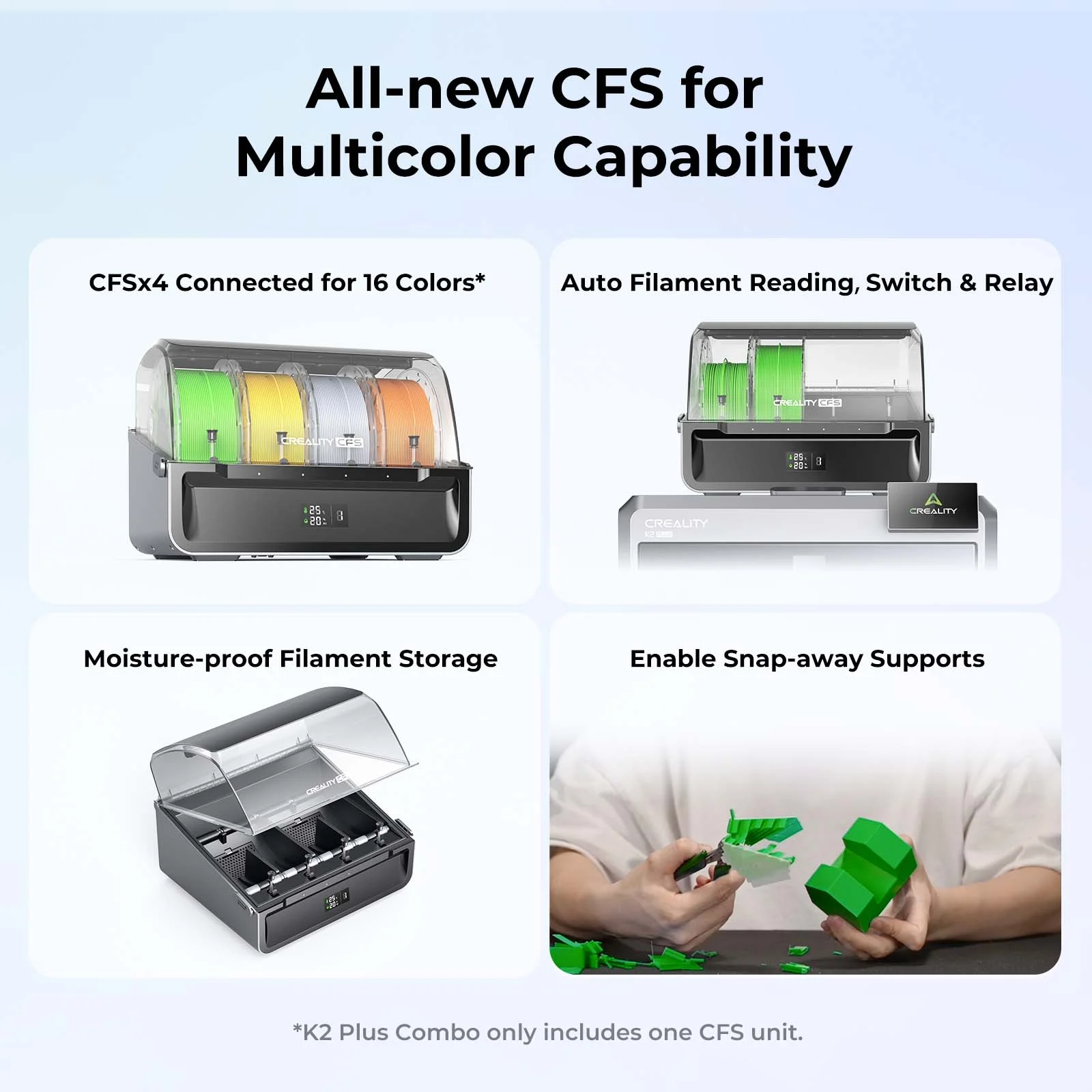 Creality Filament System-CFS 16 Colors Auto Filament Identification &amp; Switch &amp; Relay for K2 Plus