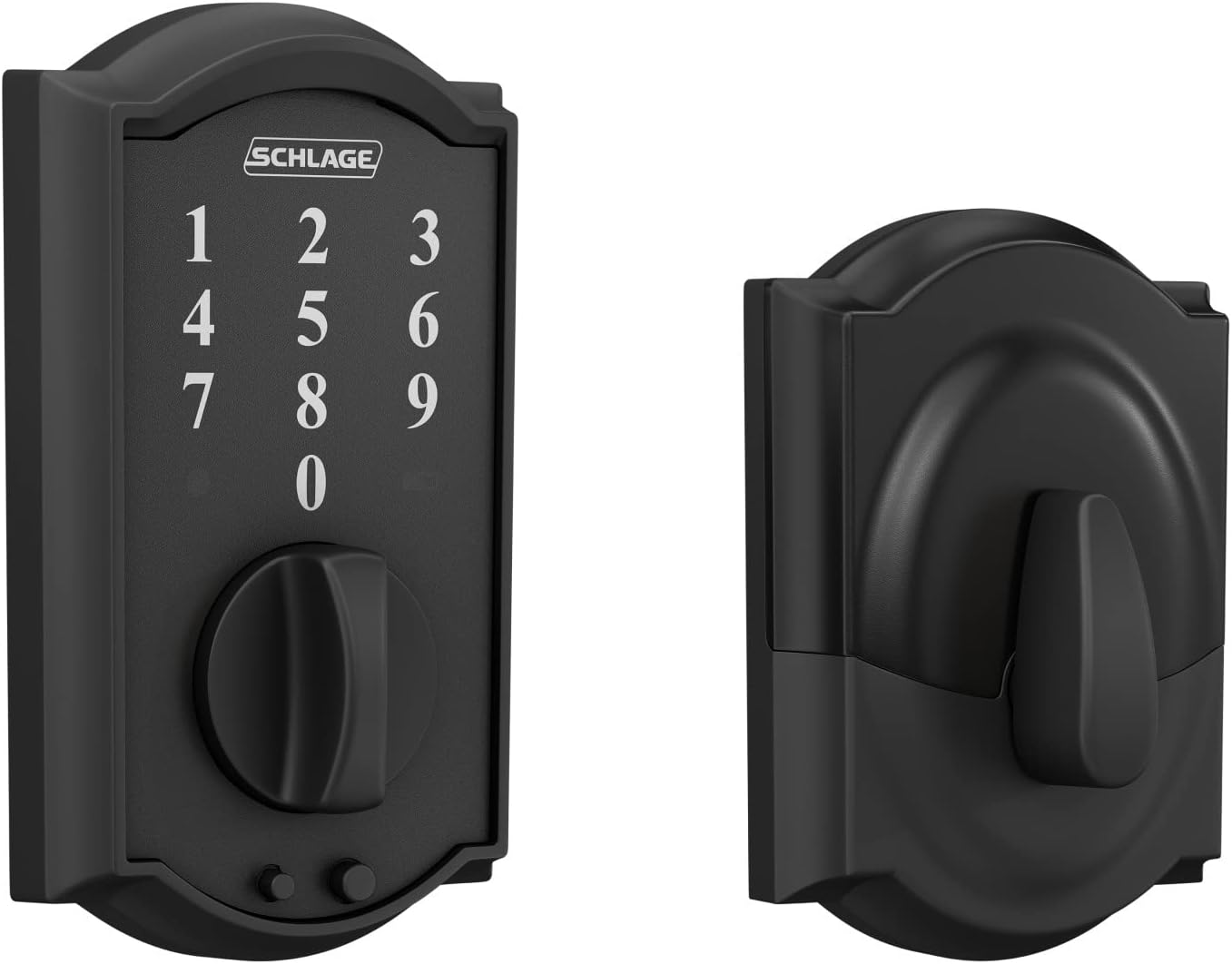 Schlage BE375 CAM 619 Touch Camelot Deadbolt, Electronic Keyless Entry Lock, Satin Nickel