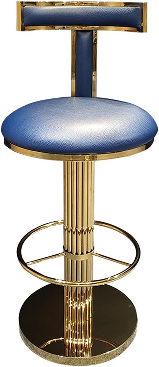 Modern and Fashionable High-end Bar Stools with Backrest 360-degree Rotating Bar Stools Stainless Steel Microfiber Leather Household Creativity