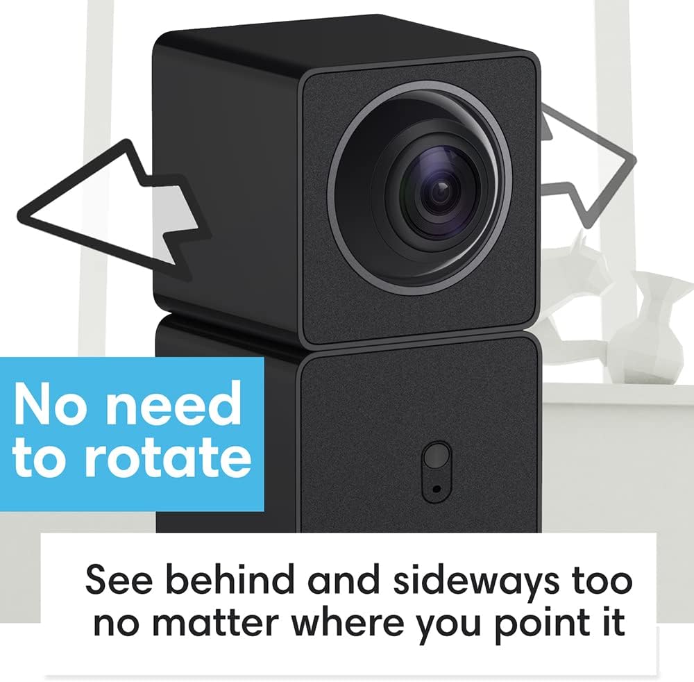 Tobicam Indoor Security Camera Shows 4 Views All at Once (2 Cams Built-in 1) Plug-in Smart Camera for Home Security, 1080P HD WiFi