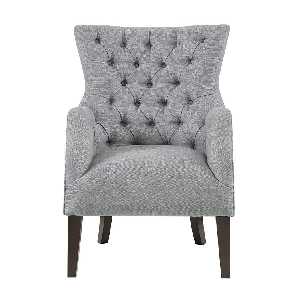 Madison Park Hannah Button Tufted Wing Chair - Ivory - See below