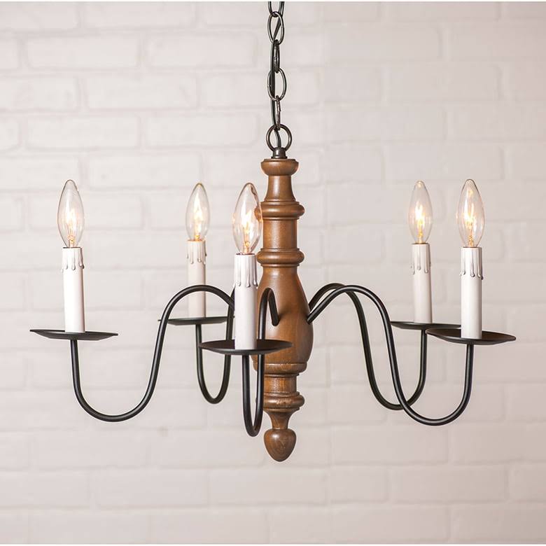 Country Inn Wood Chandelier in Americana Espresso