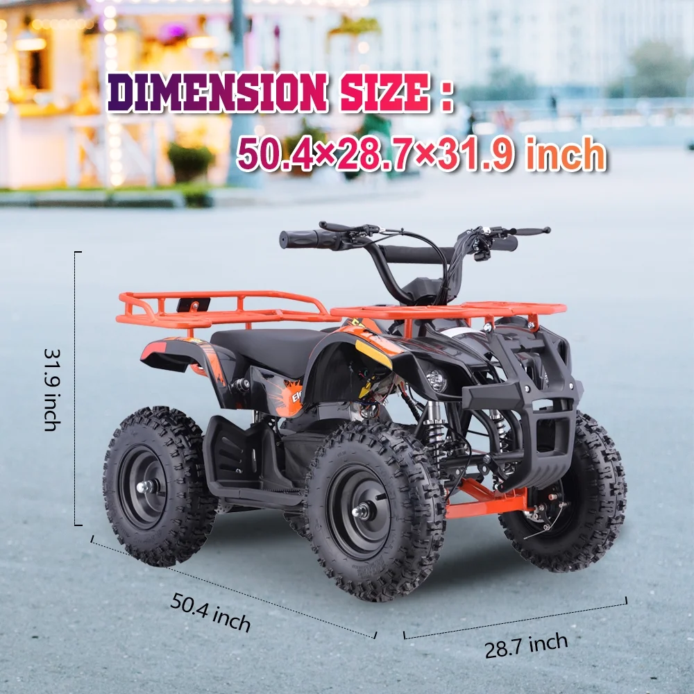 HOVER HEART Dirt Quad 500 for Kids Teenager, 36V Electric 4-Wheeler for Teens, X-Large Metal Frame, Speed Control, Suspension, Disc Brake