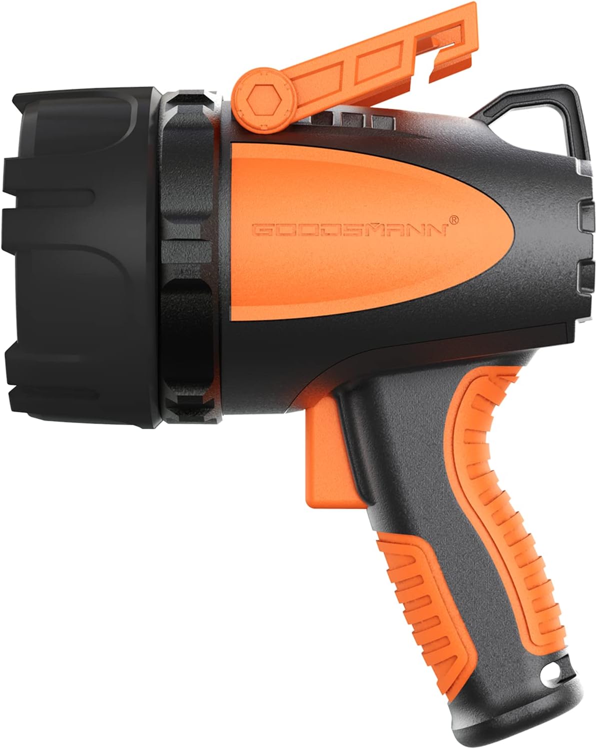 GOODSMANN Rechargeable Spotlight Flashlight Waterproof 3000 lumen Portable Floodlight and Floatable Handheld light with USB Car Charger