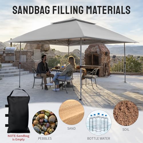CROWN SHADES 13x13 Pop Up Gazebo, Canopy Tent, Gazebos on Clearance - Outdoor Gazebo for Backyard & Patio Furniture