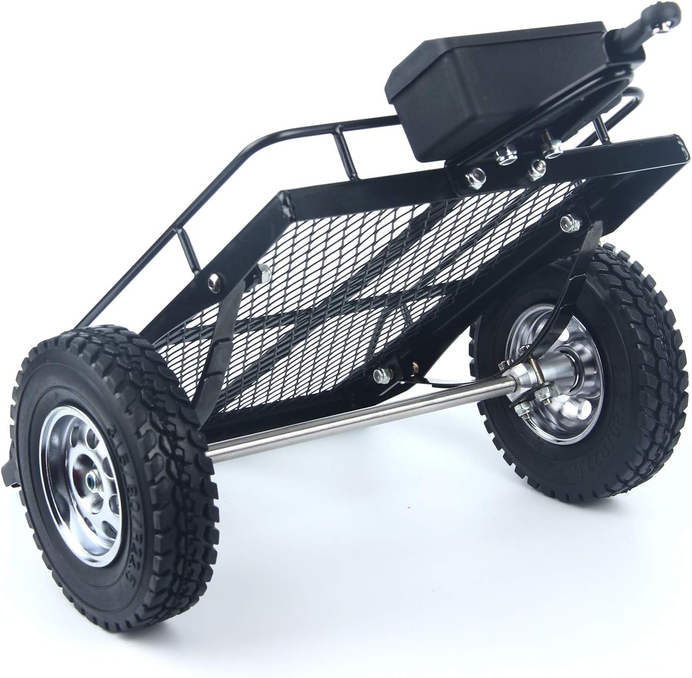 LCX Racing 1/10th RC Crawler Car Heavy Duty Metal Trailer RC Crawler Hooper Trail Cargo Carrier Metal Kit for Axial SCX10 SCX10 II TRX4 TRX6 Redcat