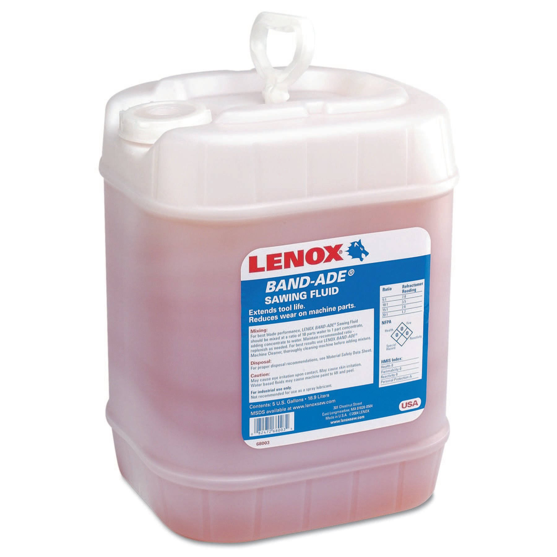 Lenox Band-Ade Semi-Synthetic Sawing Fluid, 5 Gal Pail 68003