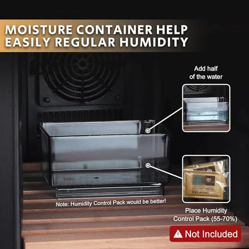 NEEDONE Electronic 23L Cooler Humidor,150 Counts Capacity, with Spanish Cedar Wood Shelves Upgraded Version with Digital Hygrometer Displays