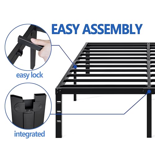 Metal Bed Frame-Simple and Atmospheric Metal Platform Bed Frame, Storage Space Under The Bed Heavy Duty Frame Bed, Sturdy Queen Size Bed Frame