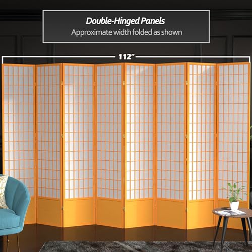 Red Lantern 7 ft. Tall Window Pane Shoji Screen-White-3 Panels Room Divider