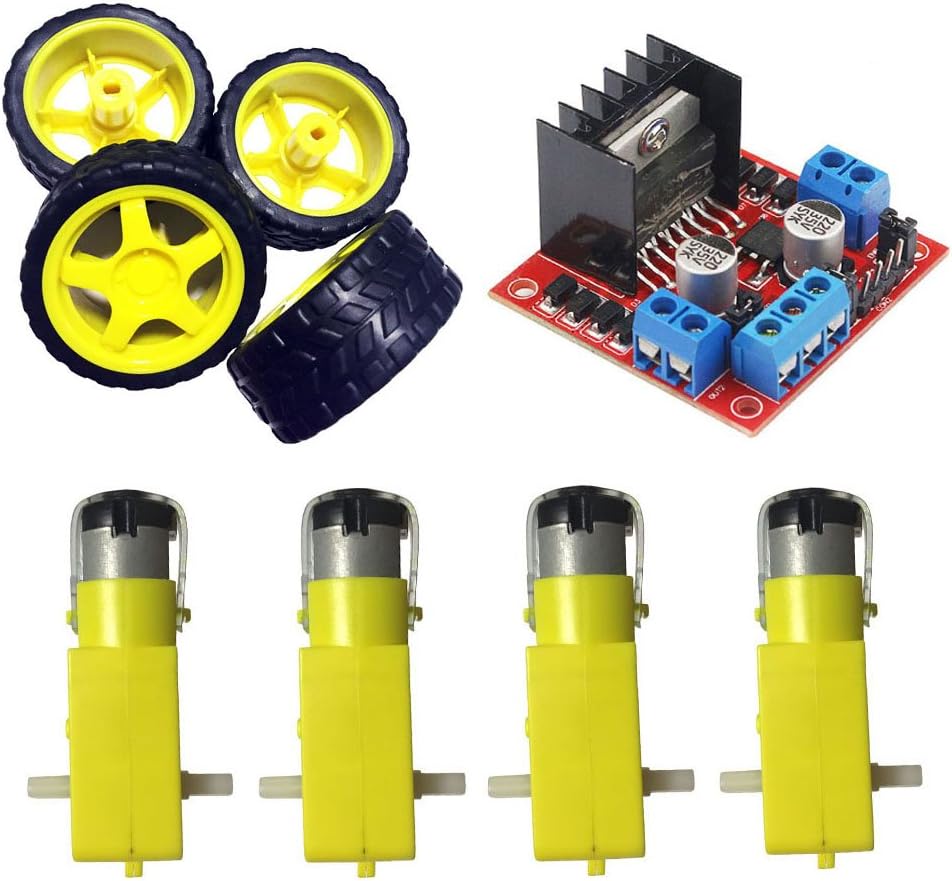 L298N Motor Drive Controller Dual H-Bridge Robot Stepper Motor Control Module And Smart Car Tire With DC Motor For Arduino UNO R3 Mega Smart Car Power