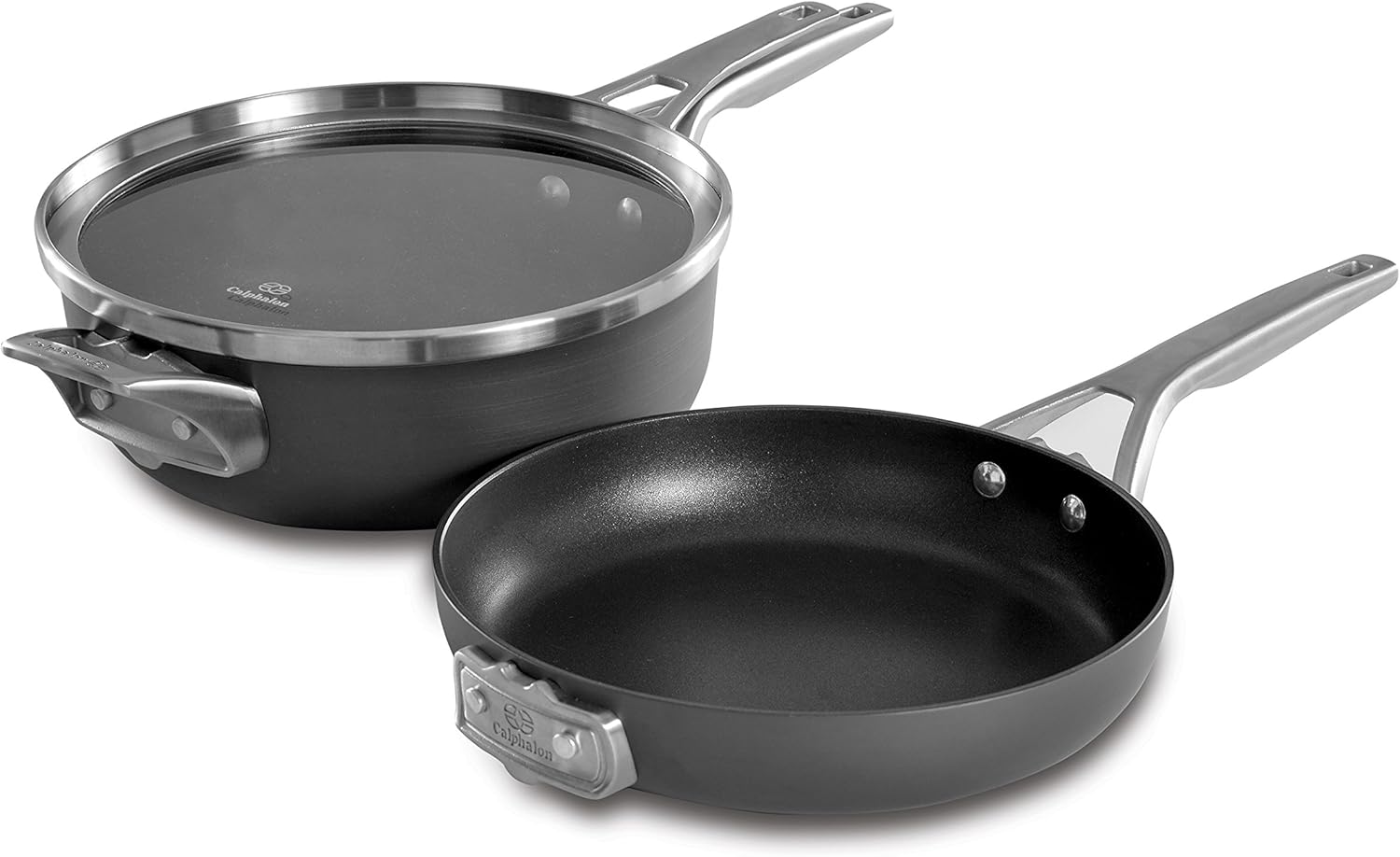 Calphalon Premier Space Saving Hard Anodized Nonstick 3-Piece 10-In. Stack Cookware Set
