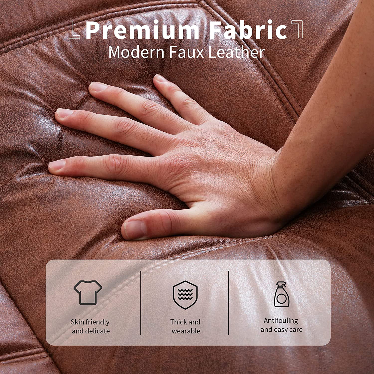 Leather Futon Sofa Bed,Convertible Memory Foam Couch Bed,Futon Sets Daybed with Mattress Included