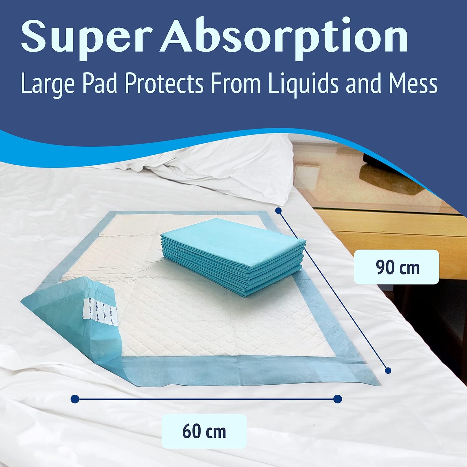 Medokare Disposable Bed Pads - Pack of 36, 36 x 24 Inch Absorbent Incontinence Bed Pads for Adults, Elderly and Kids