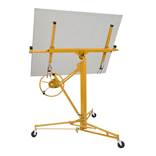 Winado 16 FT Drywall Lift Panel Rolling Hoist Jack Lifter Sheetrock, Drywall Lifting Construction Tools Caster Wheel with Adjustable Telescopic Arm