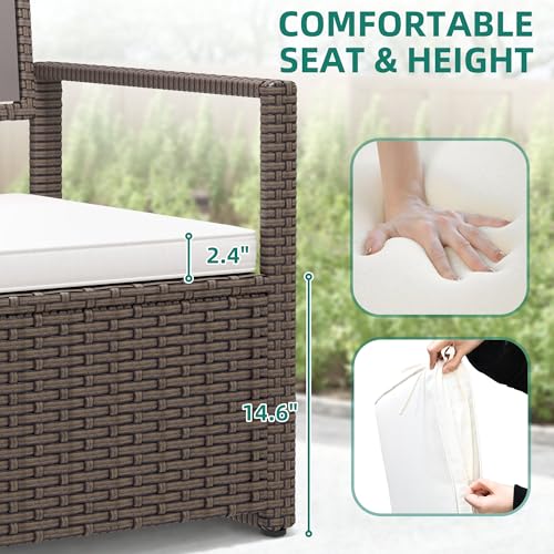 YITAHOME 90 Gallon Outdoor Wicker Storage Bench w/Cushion, Large PE Rattan Deck Storage Box w/Handles & Hydraulics for Patio Furniture, Cushions