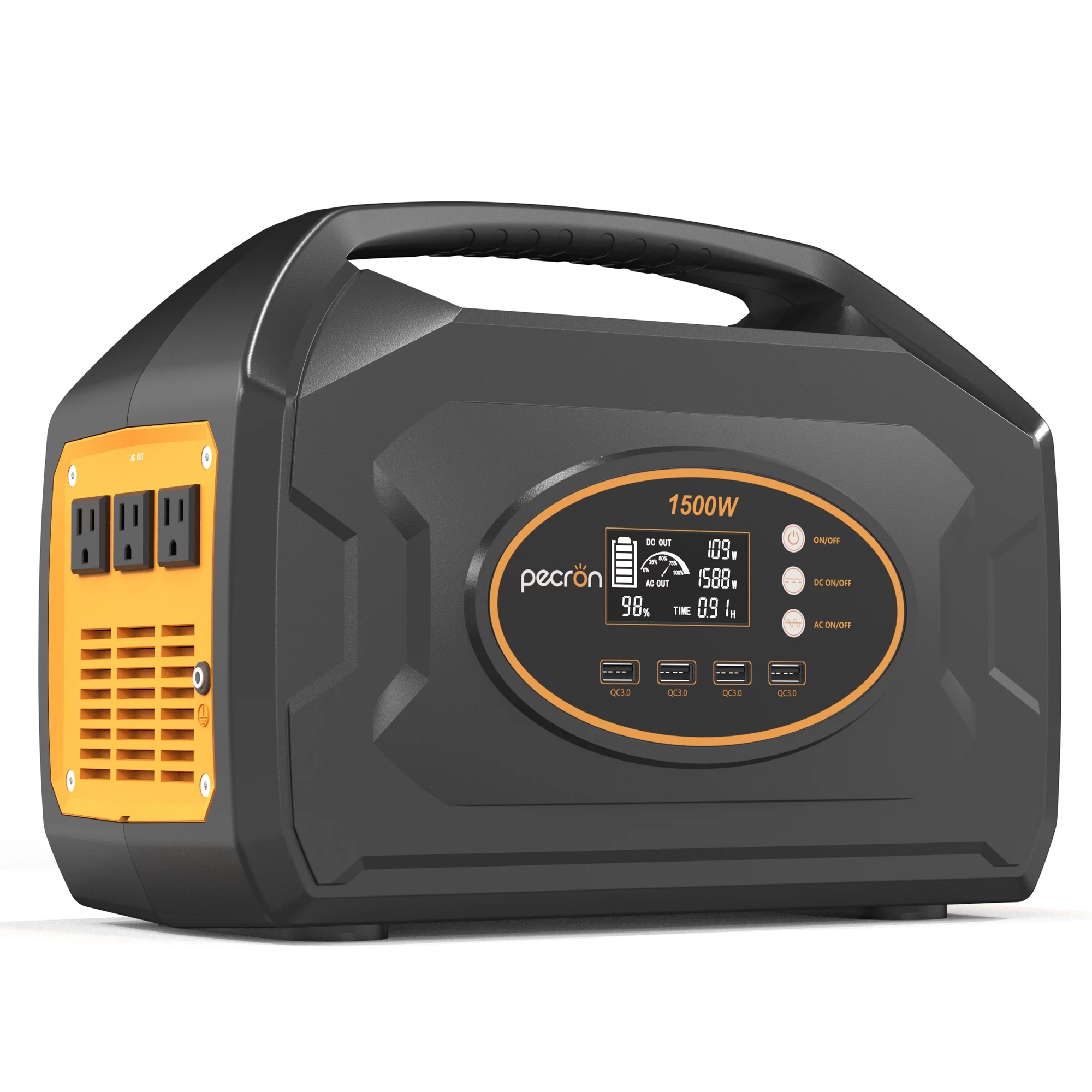 PECRON S1500 Portable Power Station 1461Wh 1500W AC Outport Solar Generators Fast Charge for Indoor Home Emergency Battery Backup Outdoor Camping RV