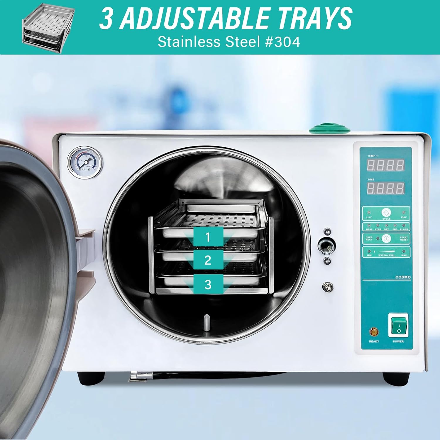 18L TR250C Lab Autoclave with Drying Function Water Storage Tank