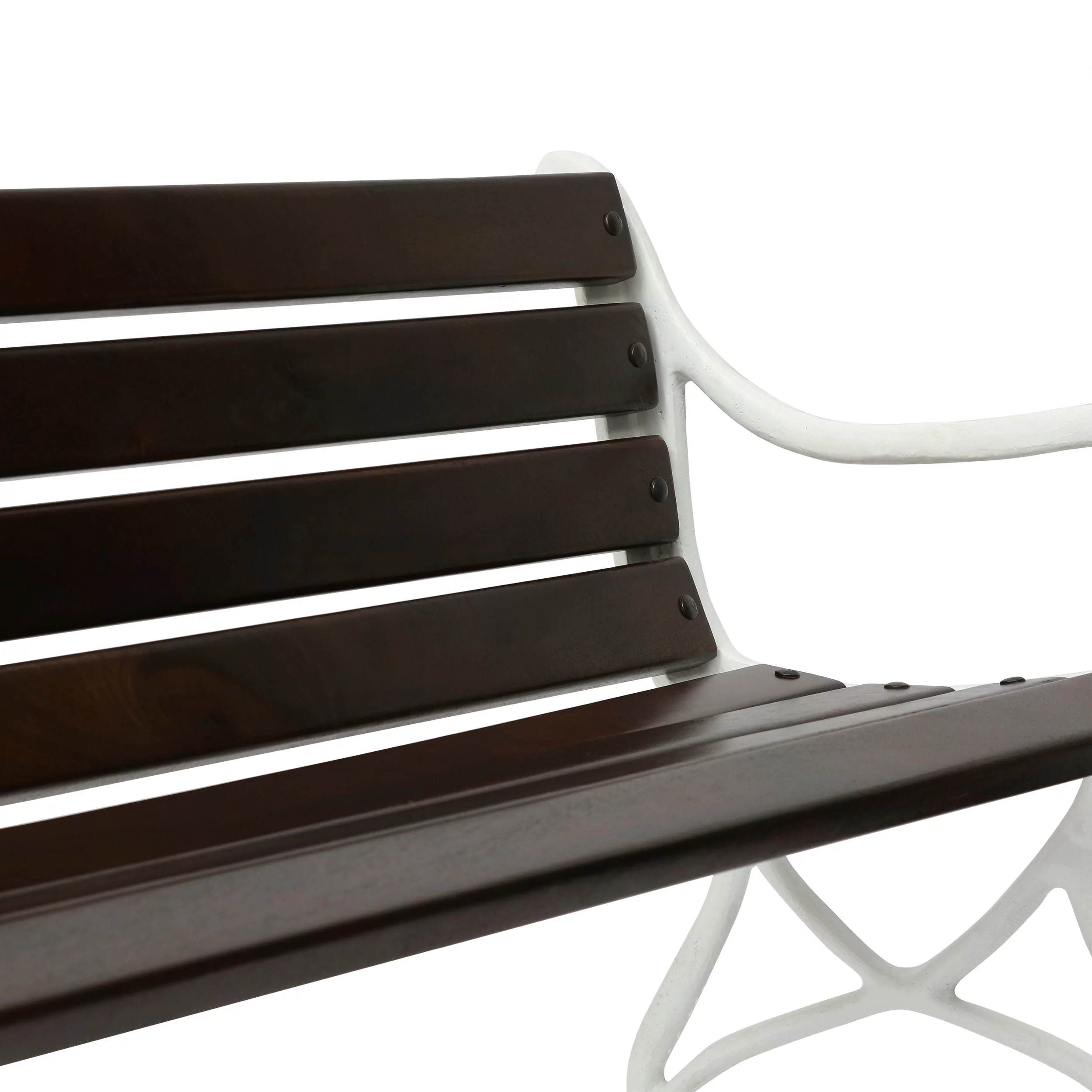 Vandalia Acacia Wood Outdoor Handmade Bench, Rustic Brown and White